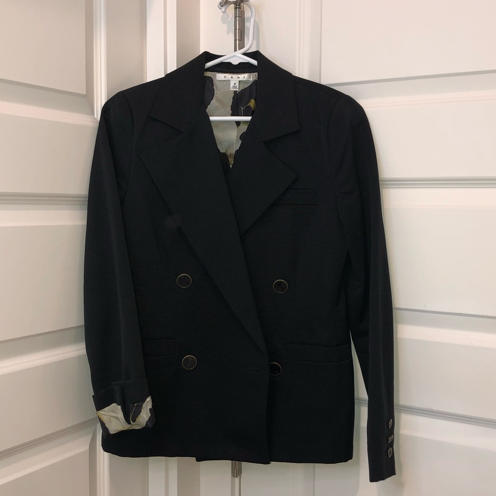 Black blazer with leopard lining